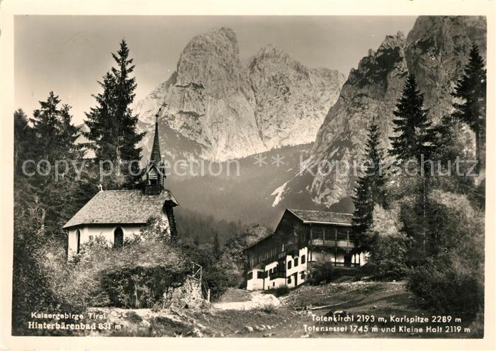 Hinterbaerenbad Totenkirchl Karlspitze Totensessel und Kleine Halt