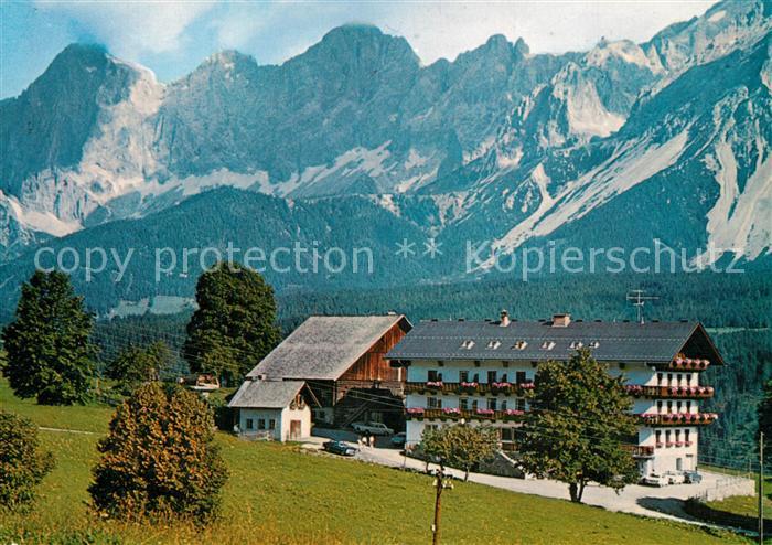 Rohrmoos Schladming Alpengasthof Schwaigerhof mit Dachsteingruppe