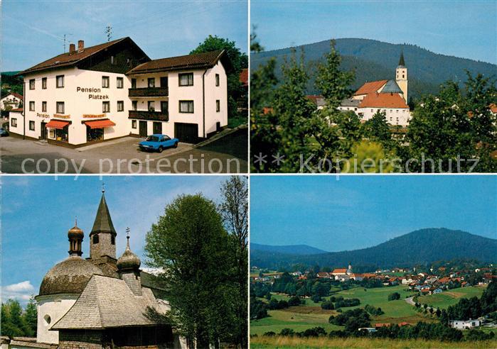 Bischofsmais Pension Platzek Kirche Landschaftspanorama
