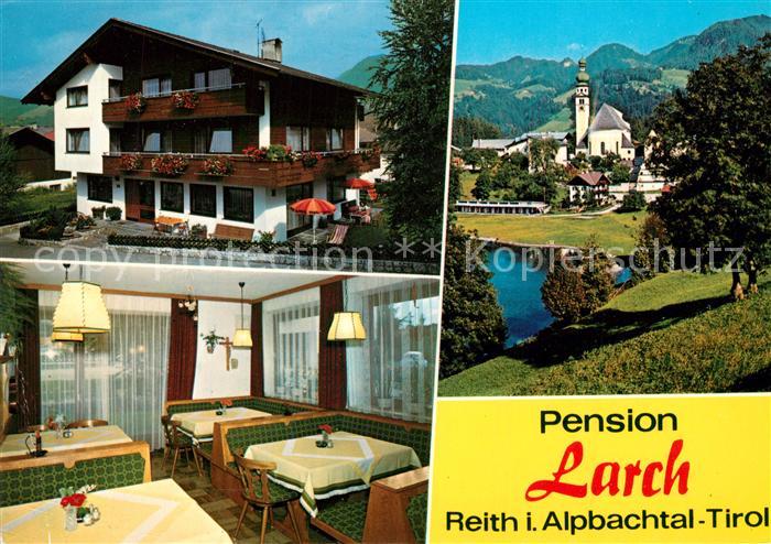 Reith Alpbachtal Pension Larch Ortsmotiv mit Kirche Alpen