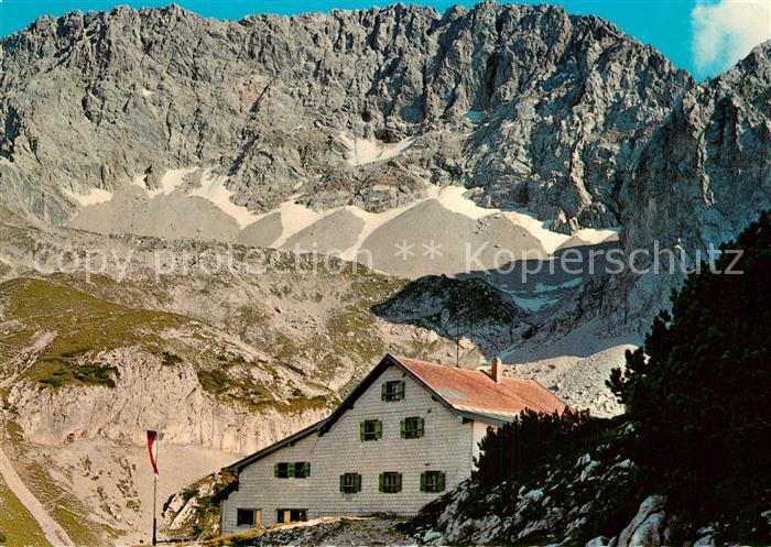 Axams Coburger Huette Berghuette mit Griesspitzen Mieminger Gebirge