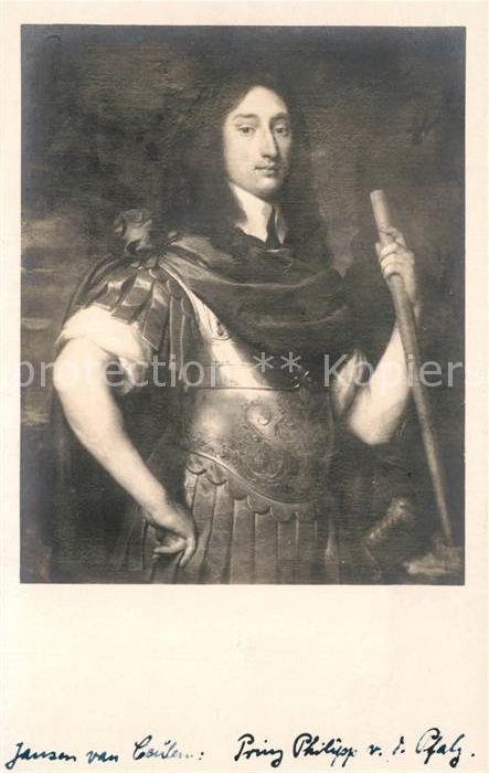 Kuenstlerkarte Cornelis Janssens van Ceulen Prinz Philipp von der Pfalz