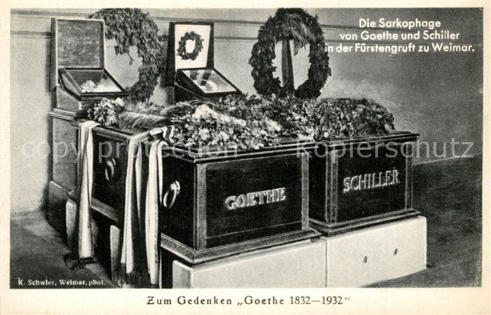 Goethe Johann Wolfgang von Schiller Sarkophage Fuerstengruft Weimar