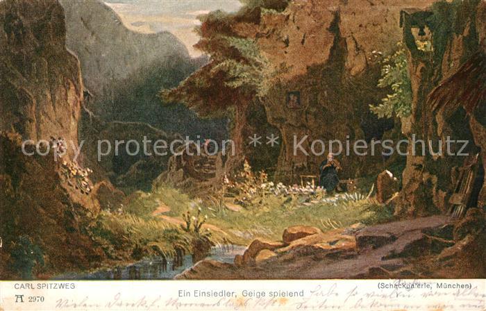 Spitzweg Carl Ein Einsiedler Geige spielend Verlag-Ac