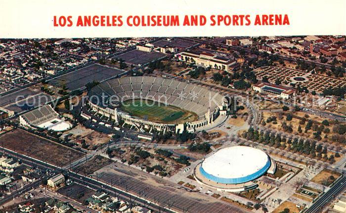 Stadion Stadium Estadio-- Los Angeles Coliseum and Sports Arena Aerial View