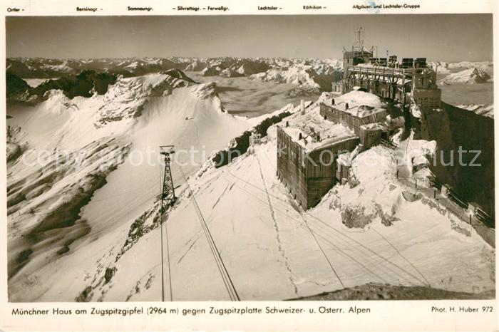 Foto Huber H. Nr. 972 Münchner Haus Zugspitzgipfel Zugspi