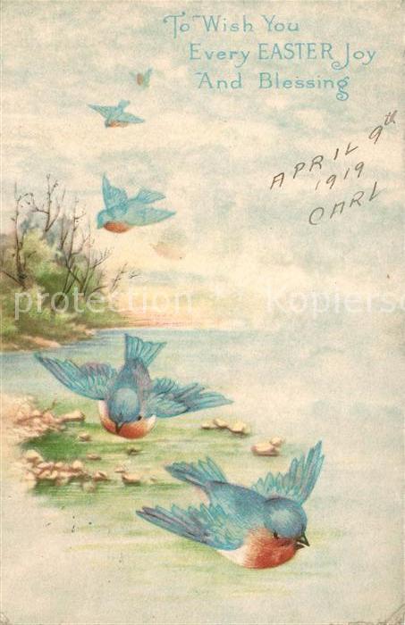 Ostern Easter Paques Voegel Litho