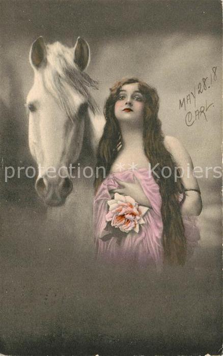 Frauen Pferd Rose