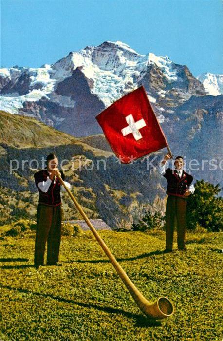 Alphorn Alphornblaeser Fahnenschwinger Jungfrau