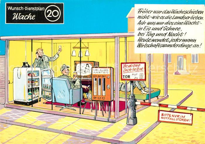 Militaria Humor Wunsch-Dienstplan Wache Kuehlschrank Fernseher