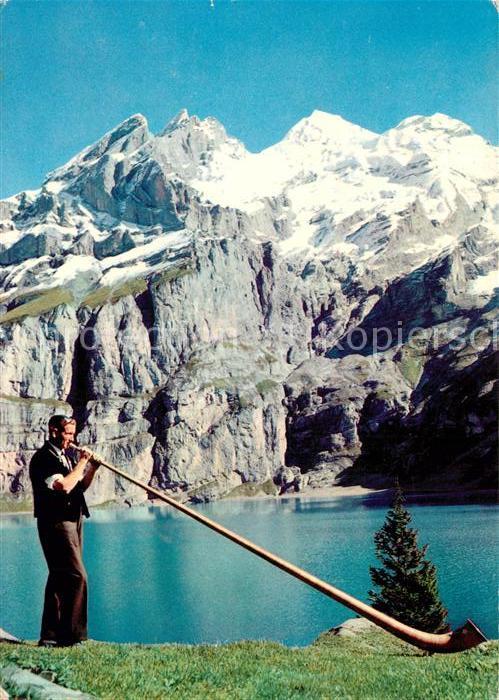 Alphorn Oeschinensee Kandersteg Bluemlisalpgruppe