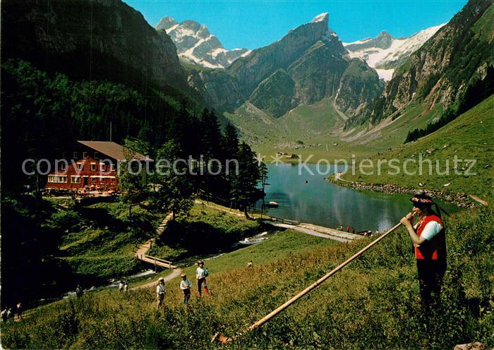 Alphorn Alphornblaeser Seealpsee Altmann Rotsteinpass Saentis
