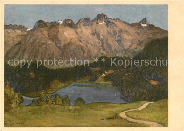 Kuenstlerkarte E. Kreidolf St. Moritzersee