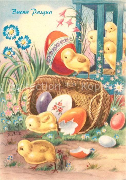 Ostern Easter Paques Kueken Ostereier Blumen