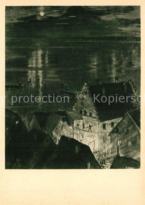 DIETER Hans (1881-1968) Bodenseekuenstler Seiltaenzer in Meeresburg