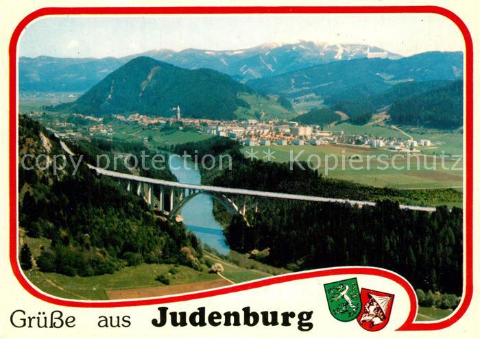 Judenburg Steiermark mit Umfahrung Bruecke Alpenpanorama Fliegeraufnahme