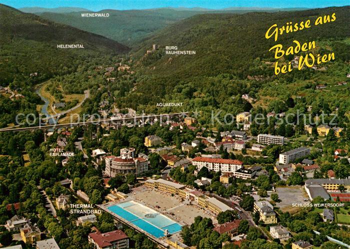 Baden Wien Heilbad Kurstadt Kongressstadt Thermalbad Fliegeraufnahme