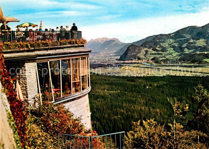 Kanzelkehre Tirol Bergrestaurant Terrasse Panorama Blick gegen Wilden Kaiser Kai