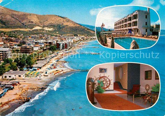 Ceriale Liguria Residence Il Vascello Swimming Pool Strand Kueste Fliegeraufnahm