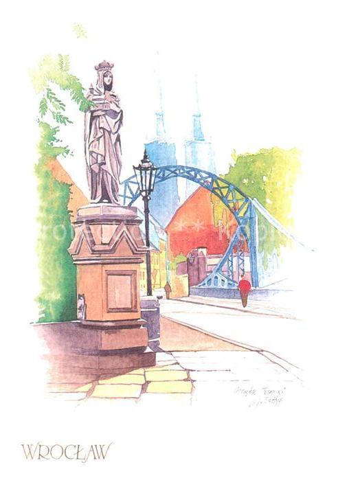Wroclaw Most Tumski Dombruecke Kuenstlerkarte