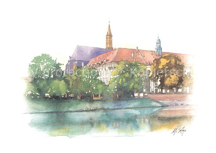 Wroclaw Widok na budynek filologii Uniwrsytetu Wroclawskiego Universtitaet Kuens