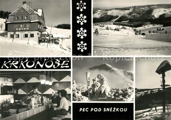 Pec pod Snezkou Krkonose Erholungsheim Berghaus Winterpanorama Riesengebirge
