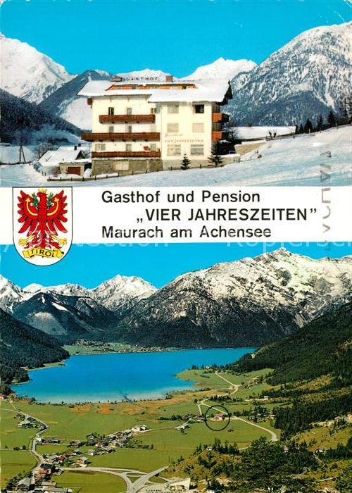 Maurach Achensee Gasthof Pension Vier Jahreszeiten Alpenpanorama Fliegeraufnahme