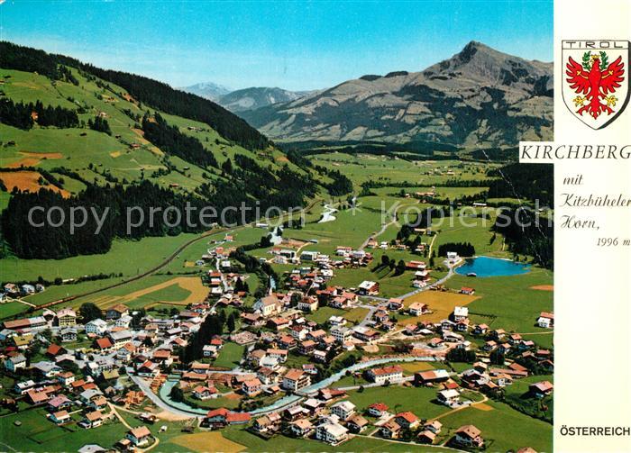 Kirchberg Tirol mit Kitzbueheler Horn Kitzbueheler Alpen Fliegeraufnahme