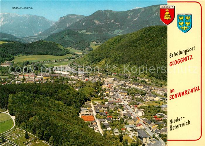 Gloggnitz Niederoesterreich Schwarzatal Alpenpanorama Fliegeraufnahme