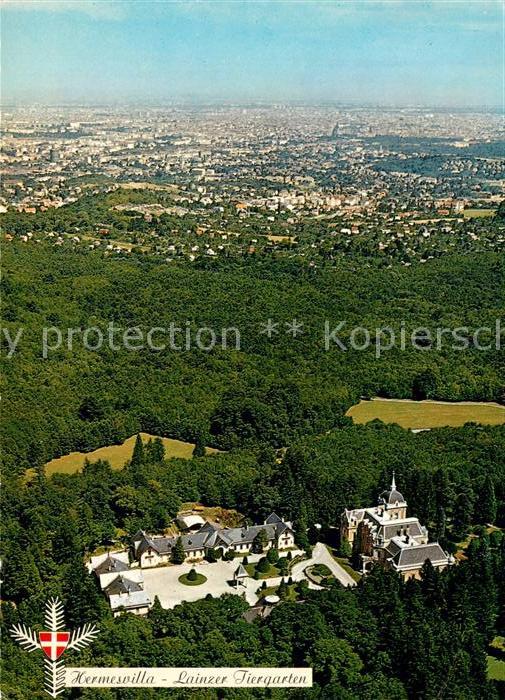 Wien Hermesvilla Jagdschloss im Wienerwald Fliegeraufnahme