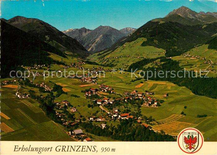 Grinzens Erholungsort Sellraintal Alpenpanorama Fliegeraufnahme