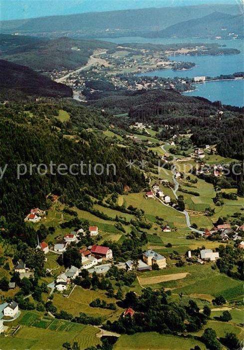 St Martin Klagenfurt Techelsberg Erholungsort am Woerthersee Fliegeraufnahme
