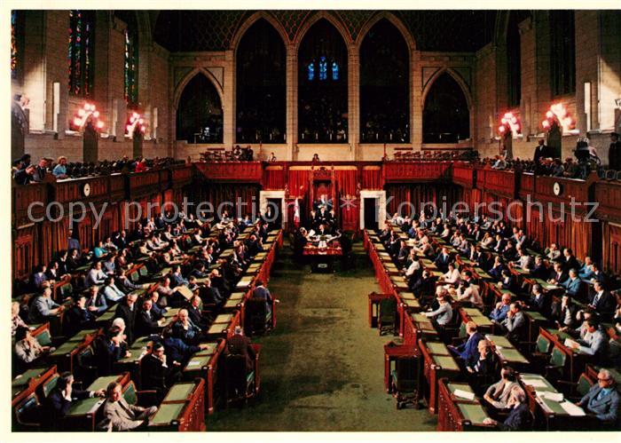 Ottawa Ontario House of Commons Chamber with the House in session
