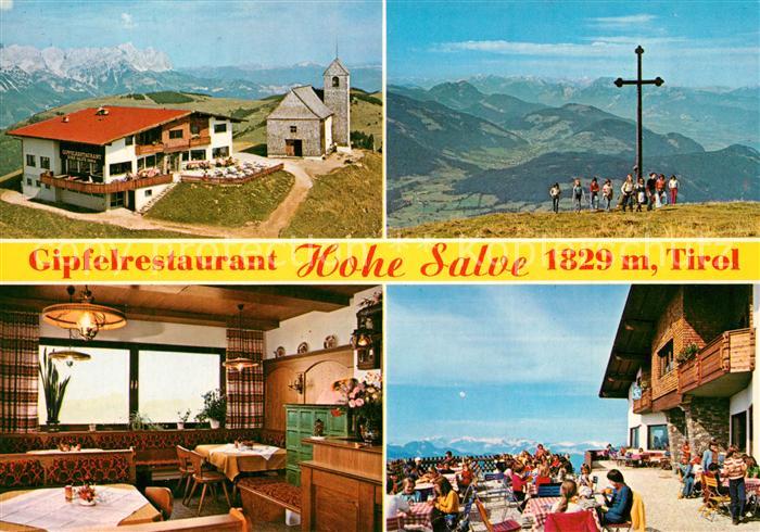 Hopfgarten Brixental Gipfelrestaurant Hohe Salve Sonnenterrasse Gipfelkreuz Fern