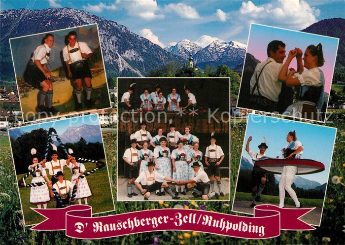 Ruhpolding Trachtengruppe d Rauschberger Zell Alpenpanorama