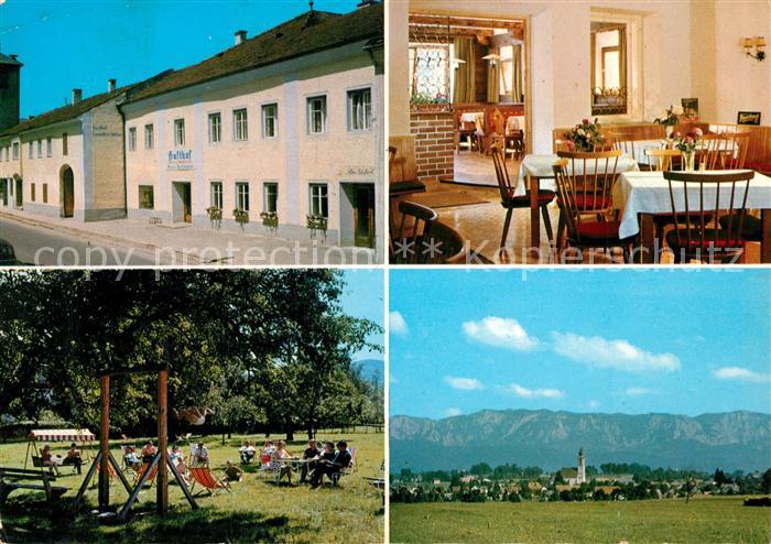 St Georgen Attergau Gasthof Fleischhauerei Weismann Restaurant Garten Panorama A