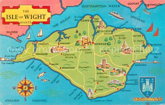 Isle of Wight UK Panoramakarte