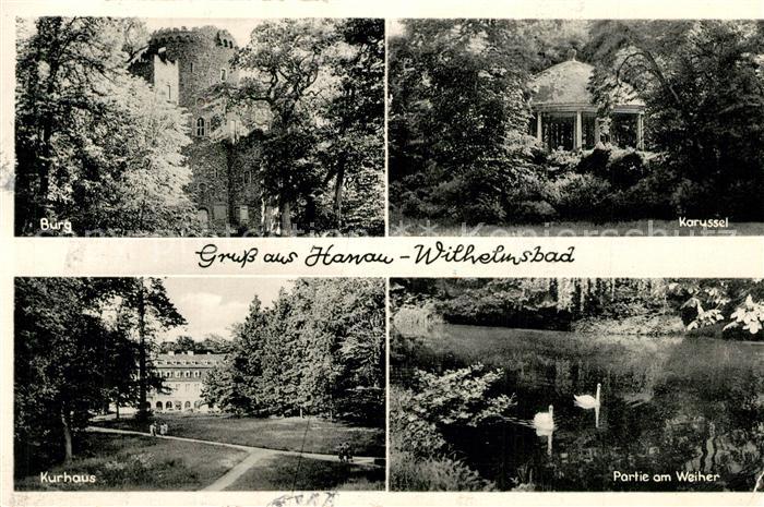 Wilhelmsbad Burg Kurhaus Karussel Weiher