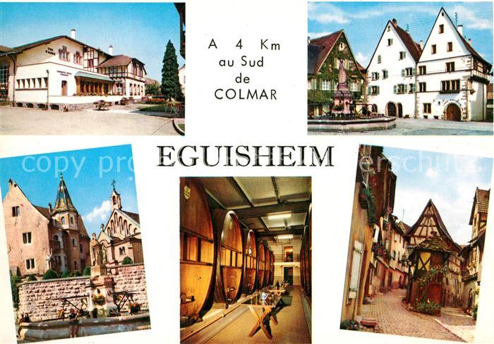 Eguisheim Haut Rhin Weinkeller Kirche Rathaus Fachwerkhaeuser