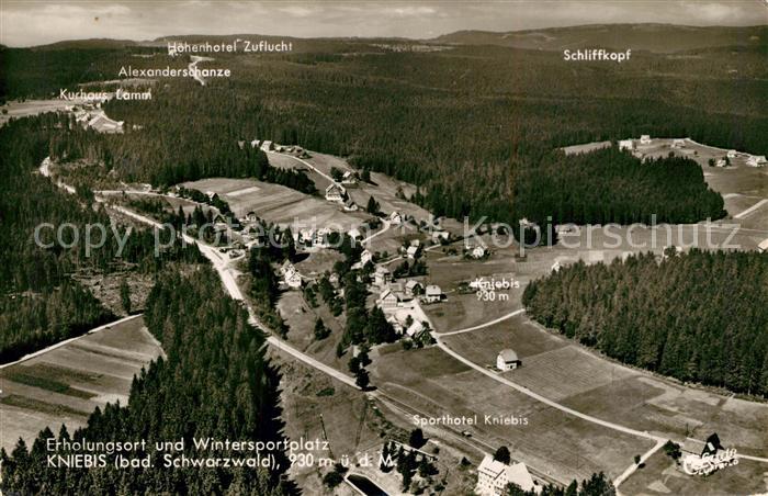 Kniebis Freudenstadt Fliegeraufnahme mit Sporthotel Kniebis und Schliffkopf