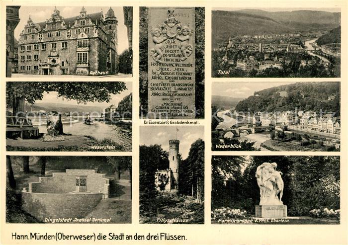 Hann. Muenden Rathaus Weserstein Dingelstedt Pressel Denkmal Dr Eisenbarts Grabd
