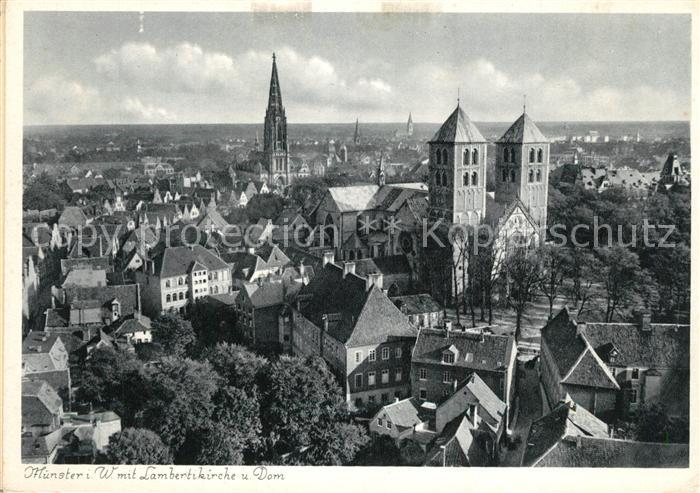 Muenster Westfalen Lambertikirche und Dom