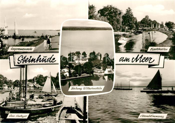 Steinhuder Meer Seepromenade Festung Wilhelmstein Bootshafen Am Anleger Abendsti