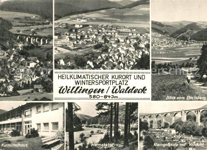 Willingen Sauerland Panorama Blick vom Ettelsberg Kurmittelhaus Hermeketal Minig