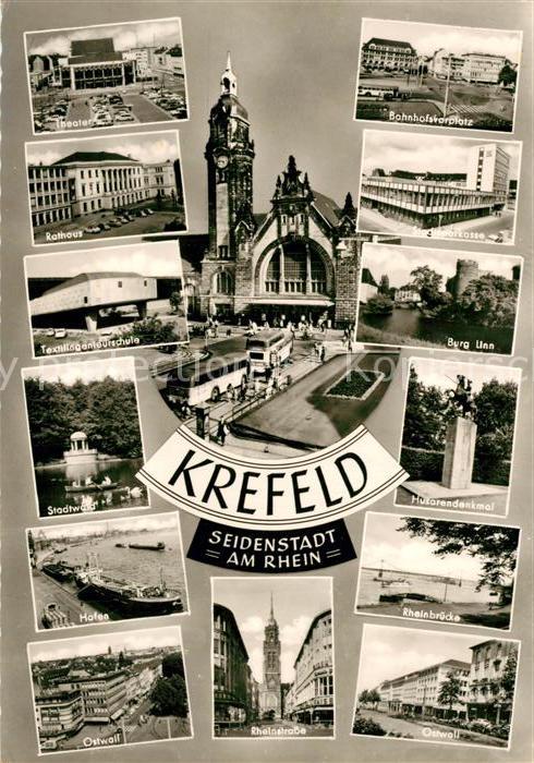 Krefeld Theater Rathaus Stadwald Hafen Ostwall Bahnhofsplatz Burg Linn Husarende