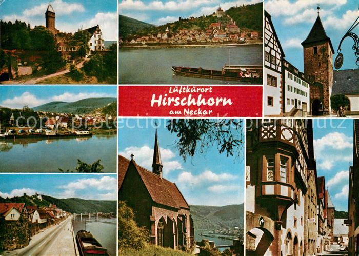 Hirschhorn Neckar Schloss Hotel auf der Burg Neckarpartien Kirche Erker
