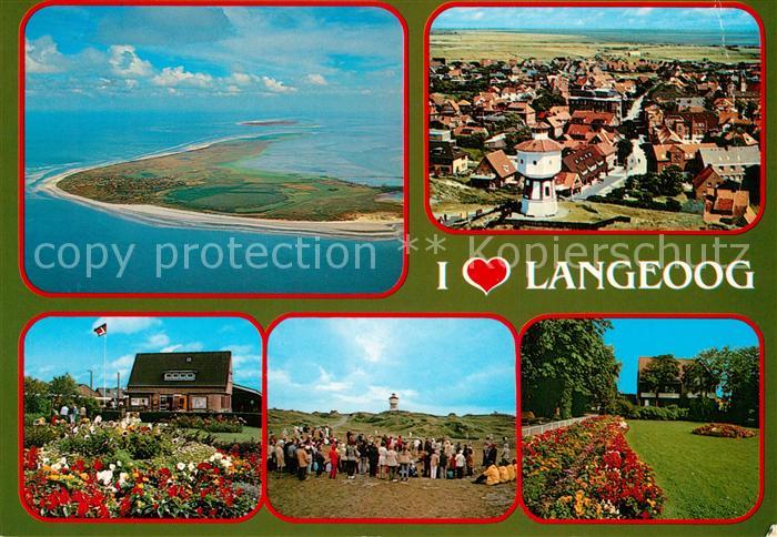 Langeoog Nordseebad Fliegeraufnahme Wasserturm Park Duenen