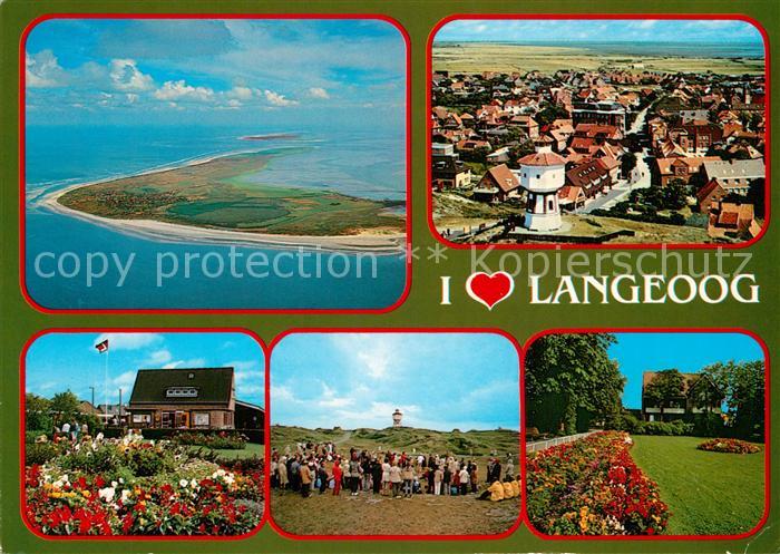 Langeoog Nordseebad Fliegeraufnahme Wasserturm Park Duenen