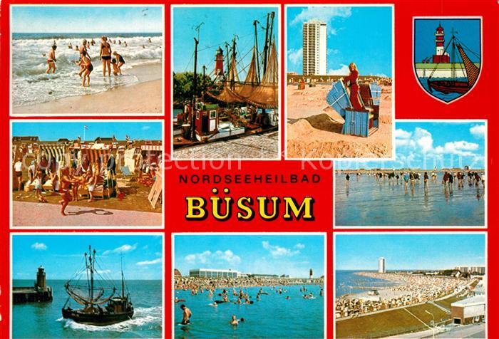 Buesum Nordseebad Strand Fischkutter Leuchtturm Badespass