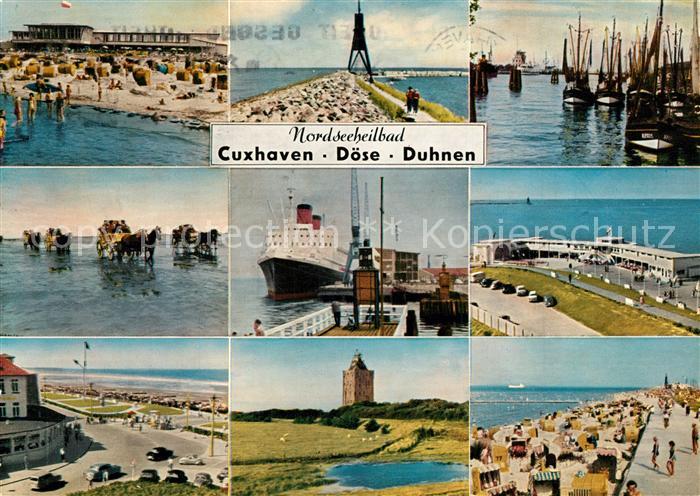 Cuxhaven Doese Nordseebad und Duhnen Strand Mole Leuchtturm Wattfahrten Fischere